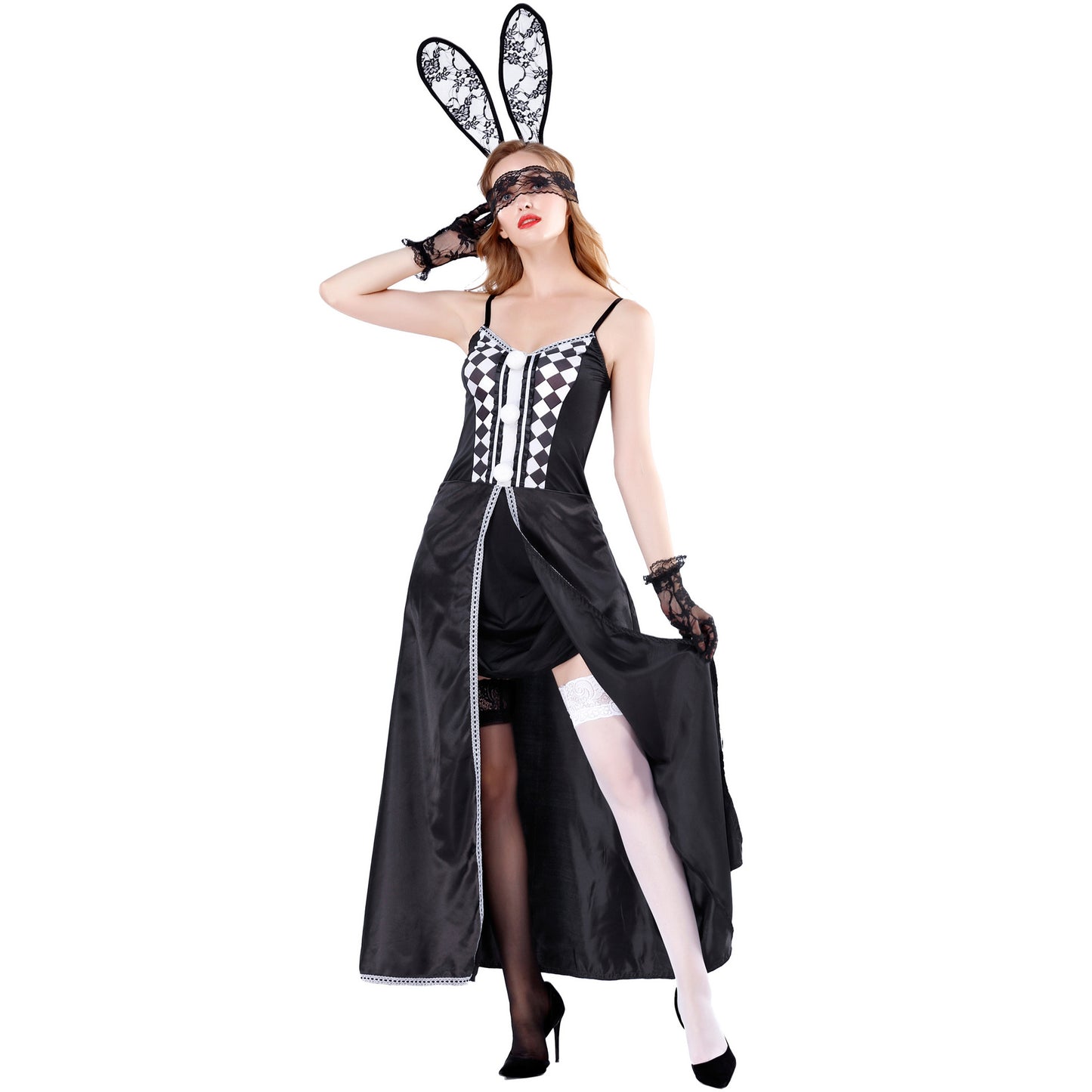 Festival Rabbit Costume Dress Set for Women Cosplay Party Queen Bunny Outfit