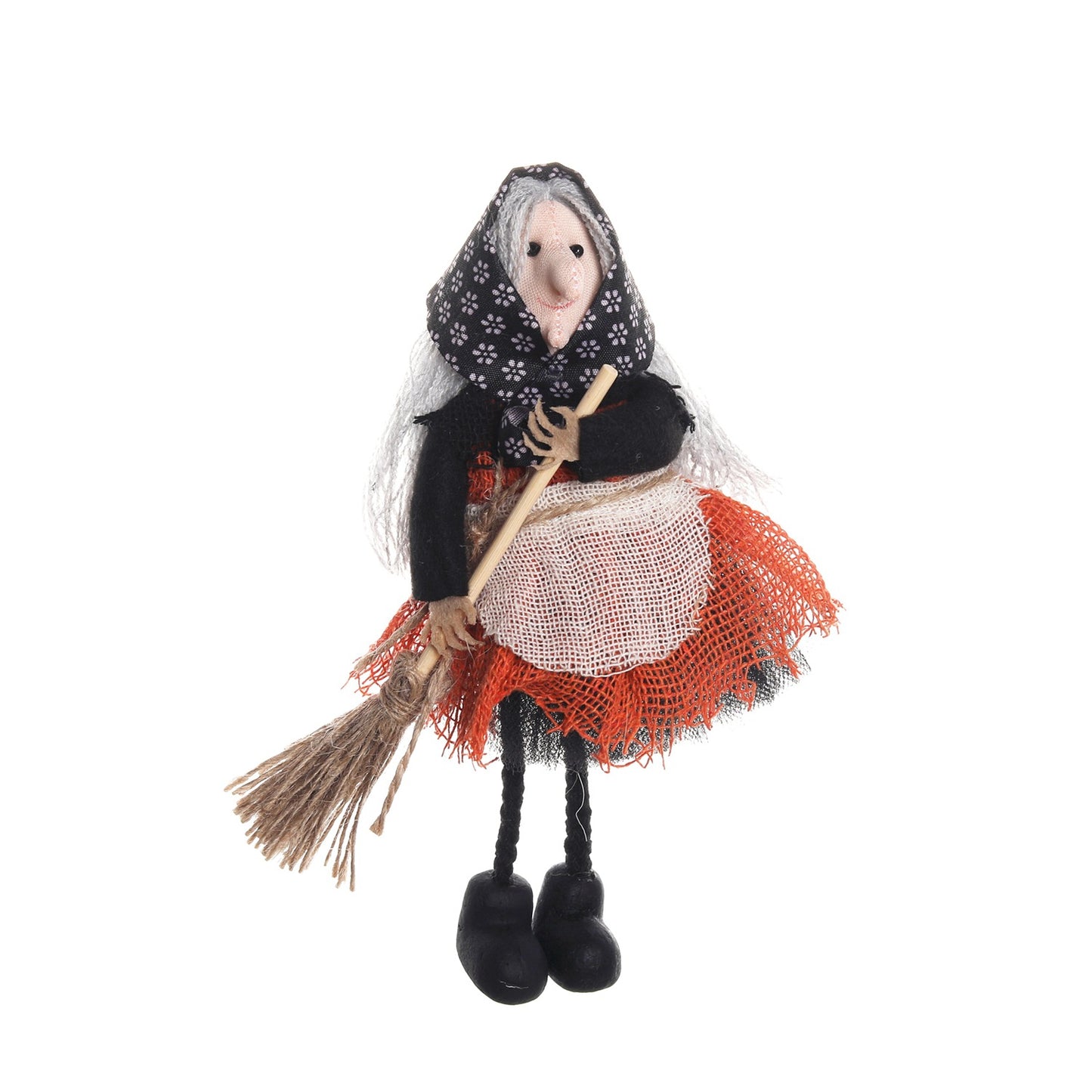 Halloween Hanging Decoration Witch Apron with Broomstick Pendant Toy for Bar, Cute Hanging Ornament for Pranks