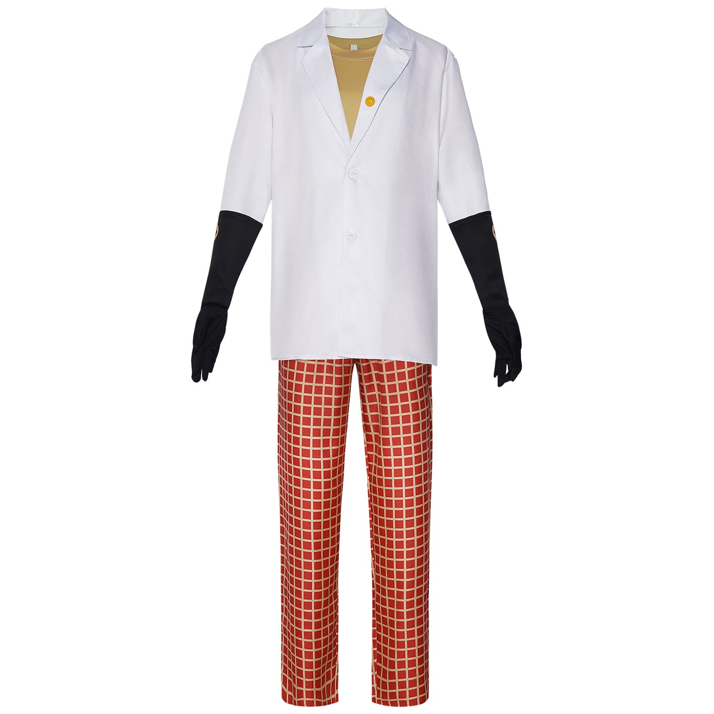 Dr. Nefario Cosplay Costume – Despicable Me | White Lab Coat, Plaid Trousers & Gloves Set | Unisex XS–3XL