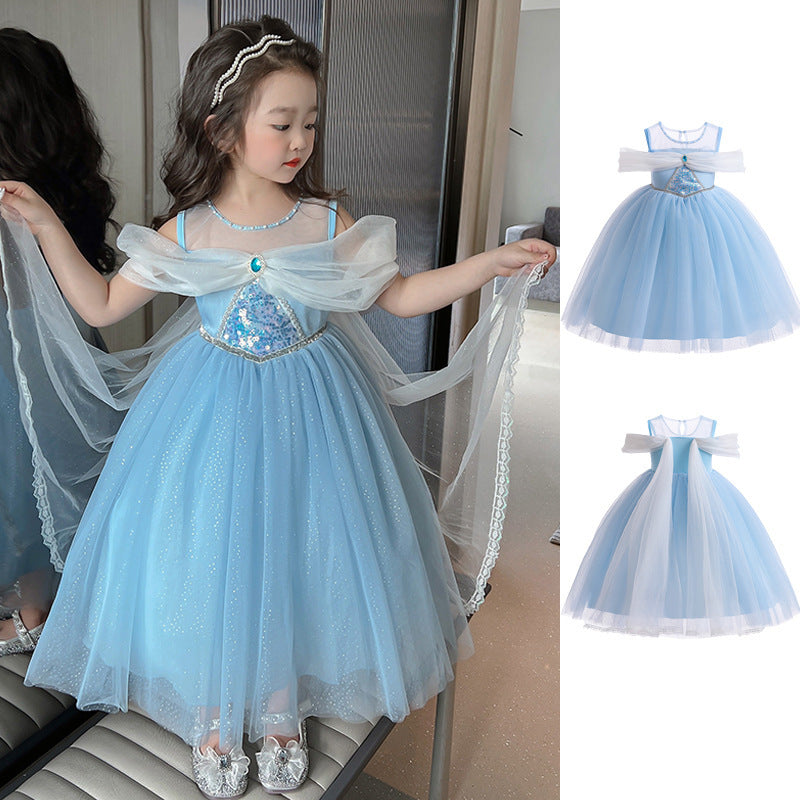 Girls Elsa Princess Dress