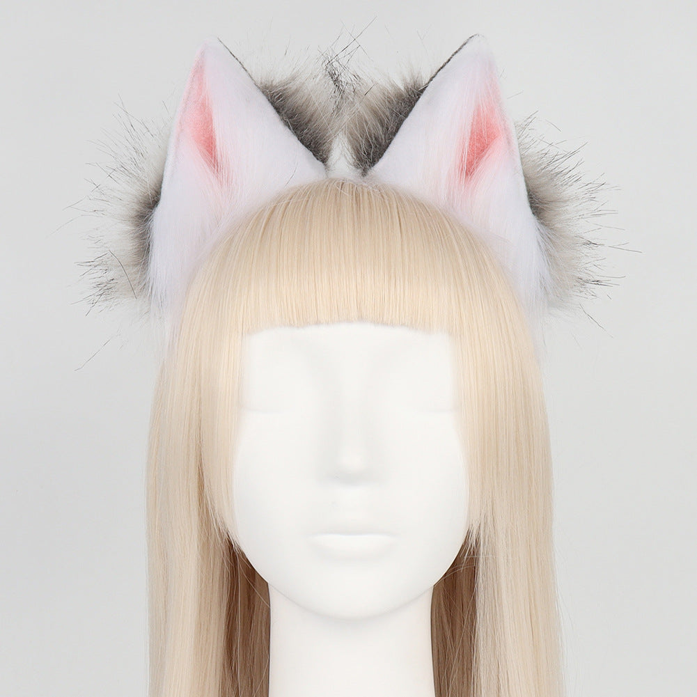 Halloween adjustable animal ear headpiece cosplay simulation fox ear hair clip accessory