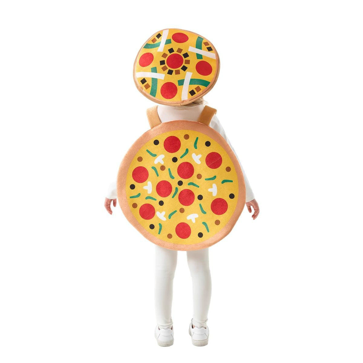 Kids' Pizza Slice Novelty Costume Set – Foam Pizza Body Apron & Pizza Box Hat | One Size | Heights 100–140 cm