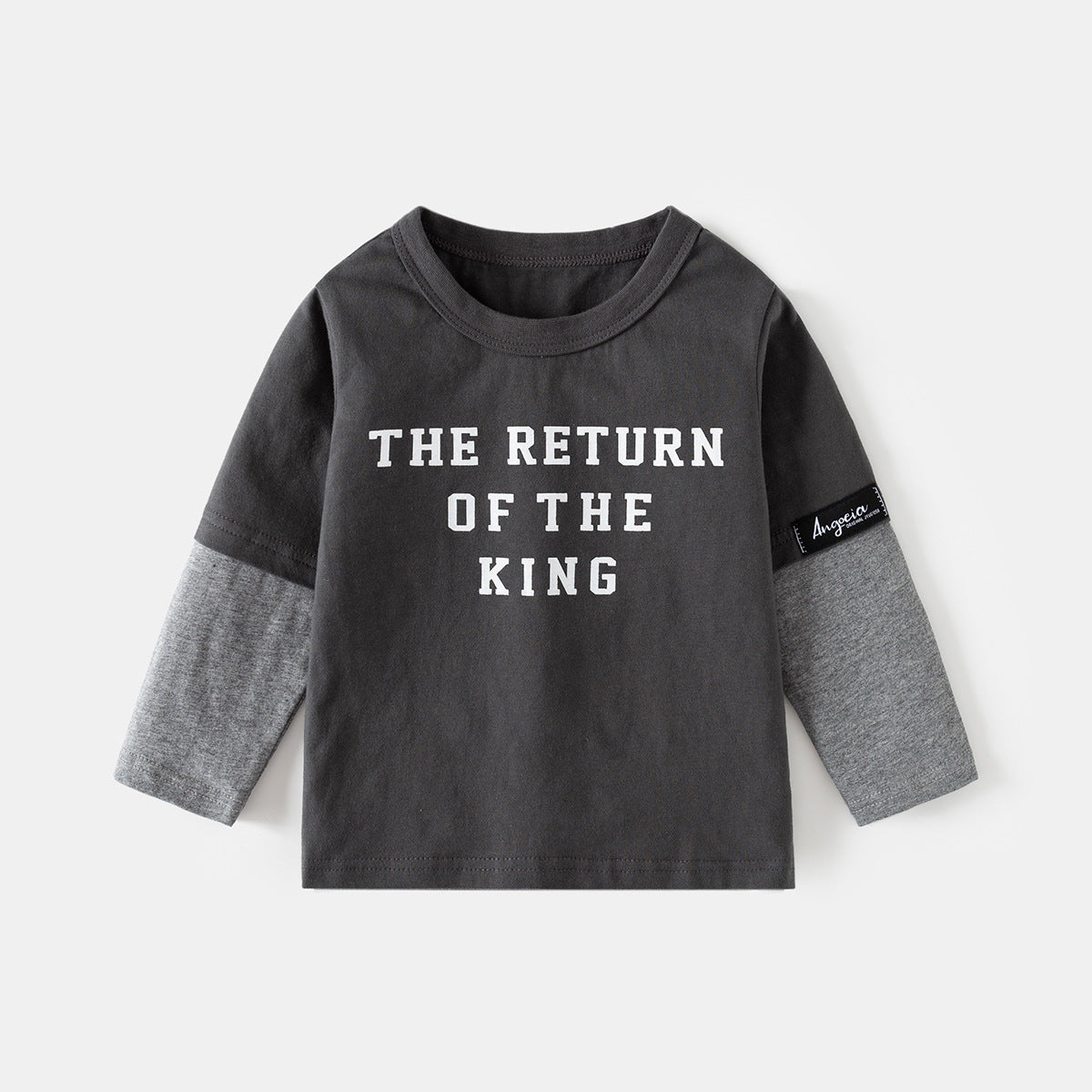 Long Sleeve T-Shirt for Boys Kids Baby Fake Two-Piece Base Layer Top