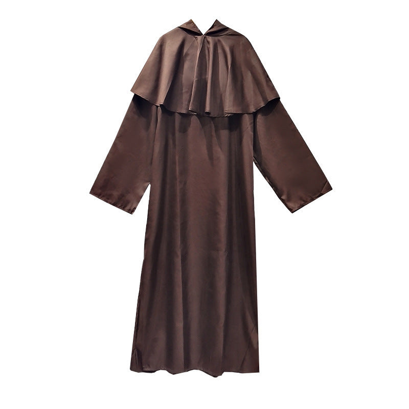 Halloween Vintage Medieval Monk Costume Priest Robe Pastor Costume Wizard Cosplay Stage Performance Costume