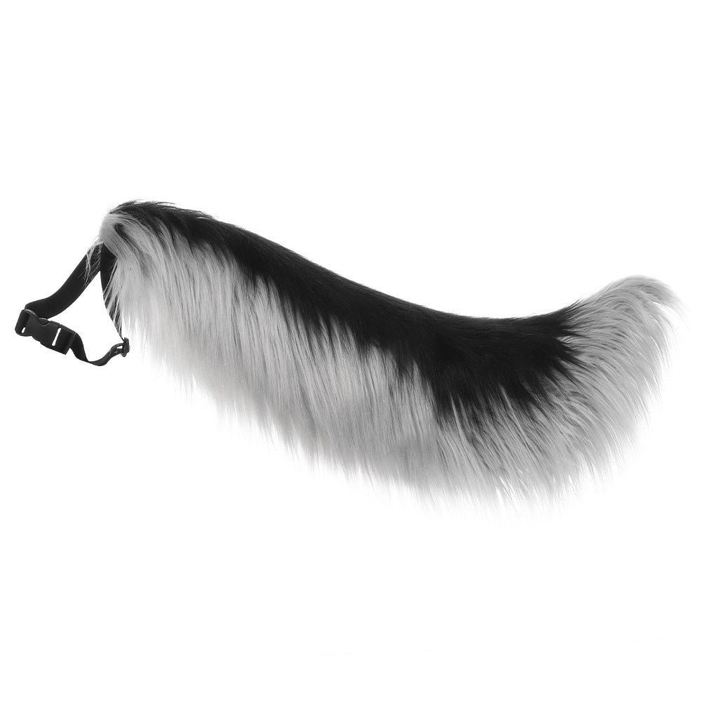 Halloween Handmade Wolf Cosplay Costume with Realistic Fur, Animal Ears and Tail Set for Anime Convention Accessories
