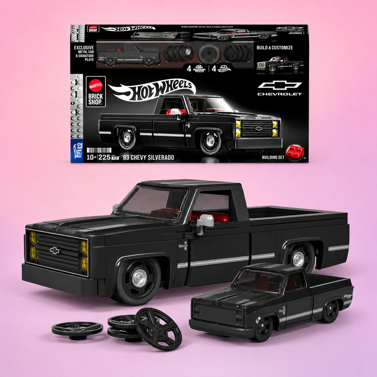 Hot Wheels Mattel Brick Shop ’83 Chevy Silverado Building Set