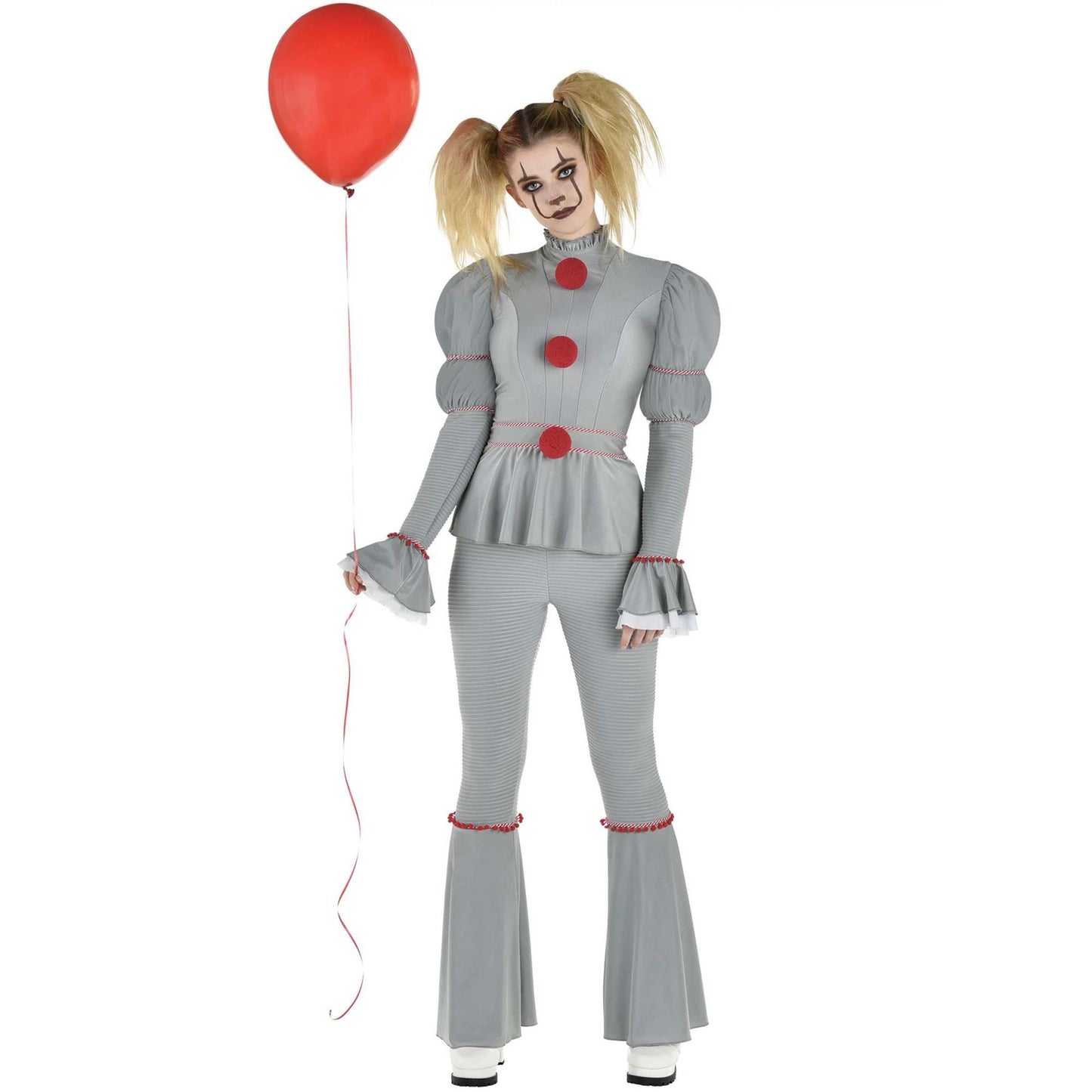 Horror Funny Pennywise Female Clown It Cosplay Costume Halloween Party Performance Outfit