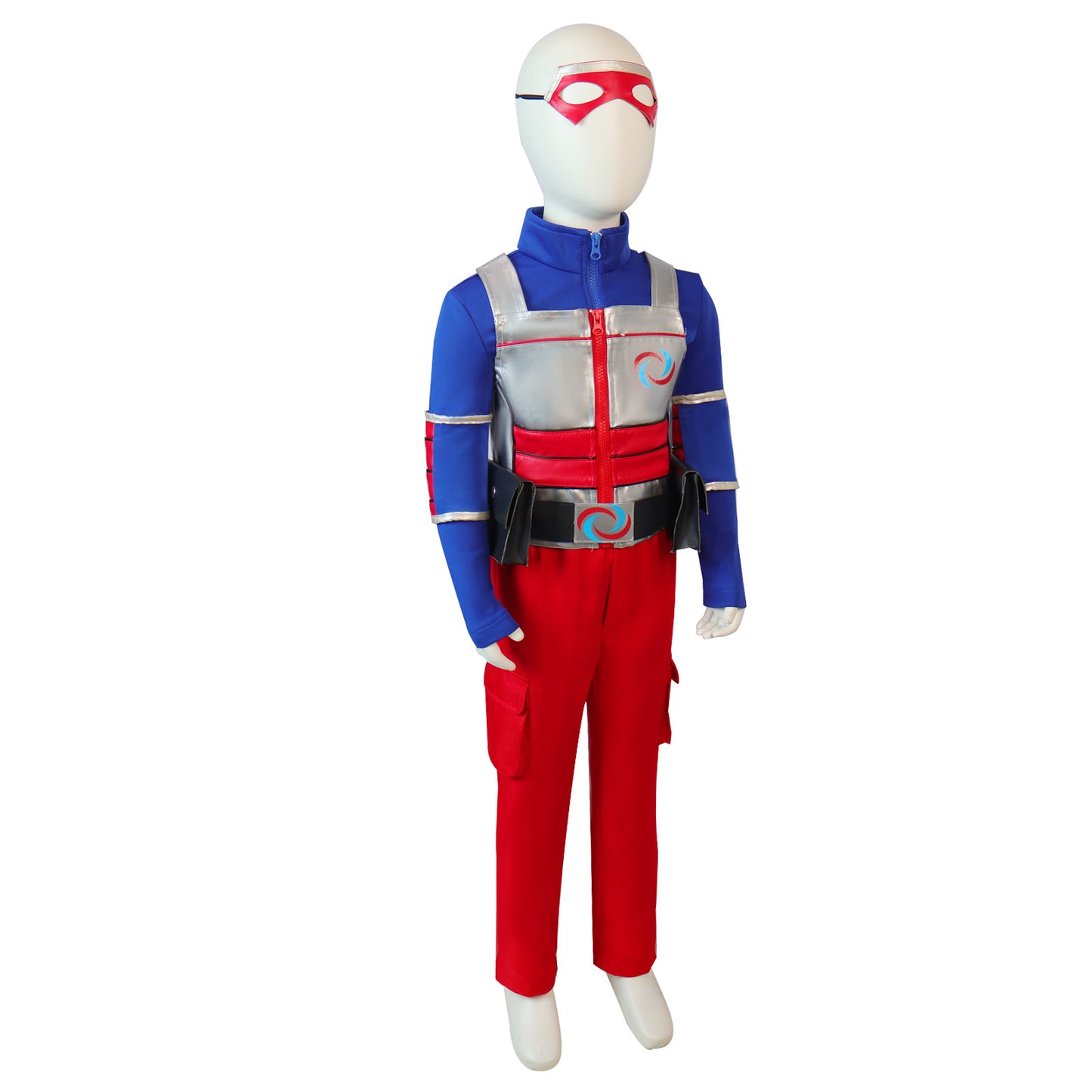Kid Danger Cosplay Costume – Henry Danger (Nickelodeon) | Blue Jacket, Silver Vest, Red Pants, Mask & Gloves | Adults & Kids
