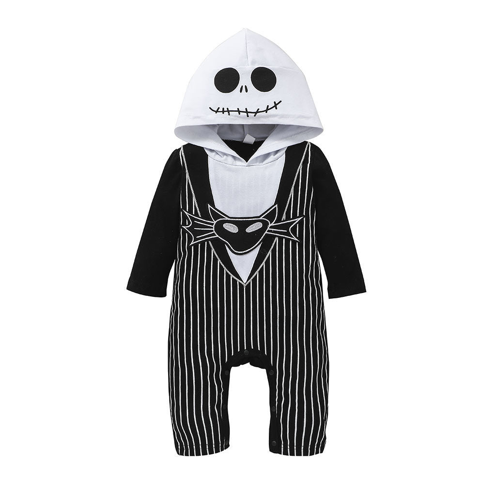 Baby Halloween Cosplay Costume Skeleton Hooded Romper