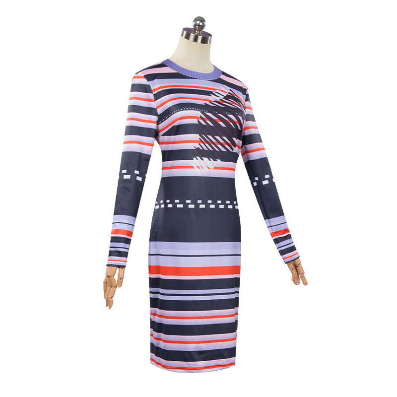 Astrid Cosplay Costume – How to Train Your Dragon | Striped Bodycon Dress | Adults & Kids