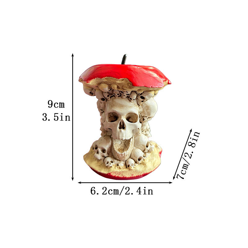 Halloween Resin Skull Apple Mini Statue Home Desktop Decoration Craft Ornament