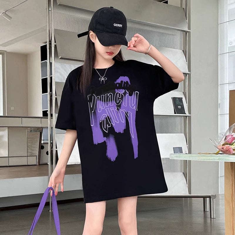 Cool Mid-Length Short Sleeve T-Shirt for Girls