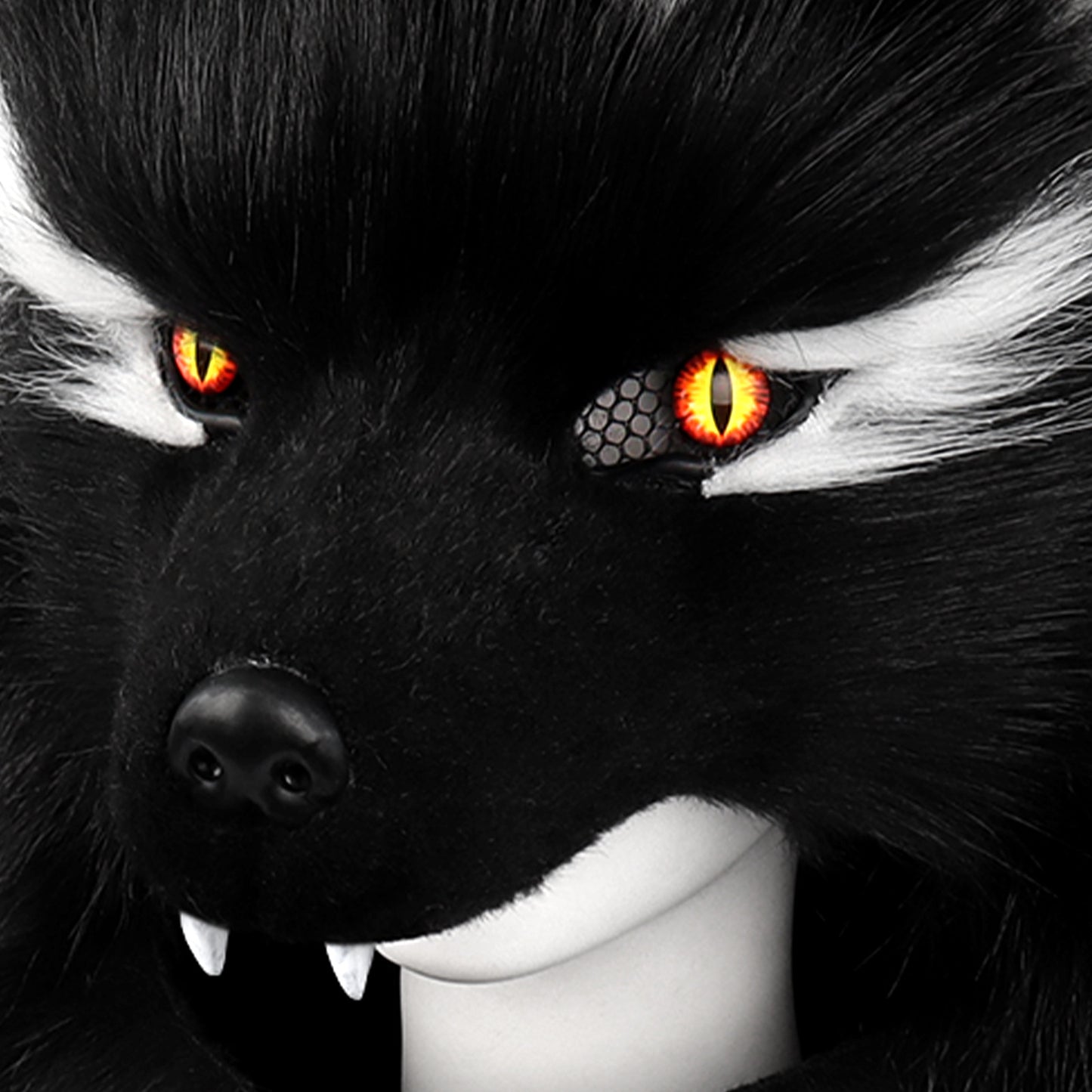 Halloween Party Faux Fur Canine Wolf Half-Face Mask Viking Medieval Costume Headpiece Prop