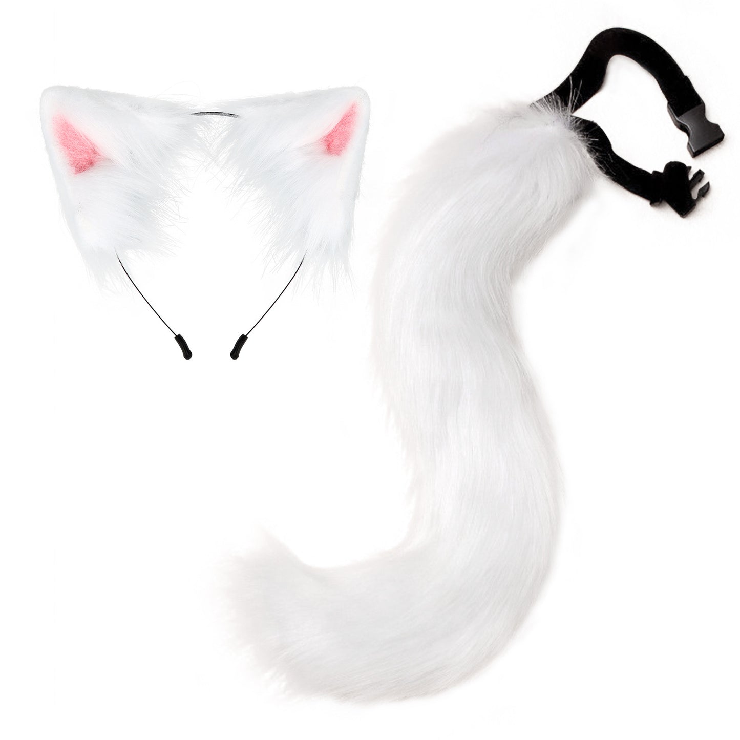 Halloween Cosplay Fake Fox Fur Tail Costume Accessory Animal Tail Cat Ear Headband Hairband Drop Shipping