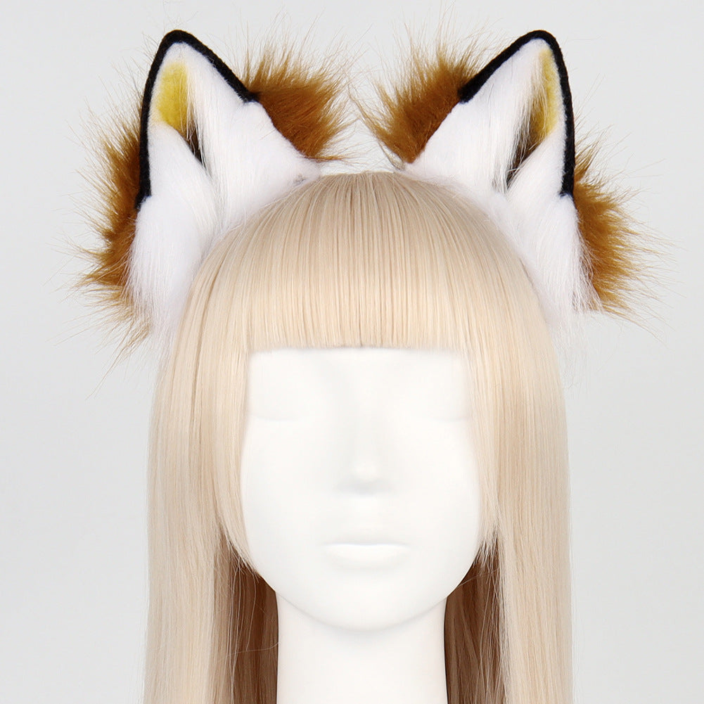 Halloween adjustable animal ear headpiece cosplay simulation fox ear hair clip accessory