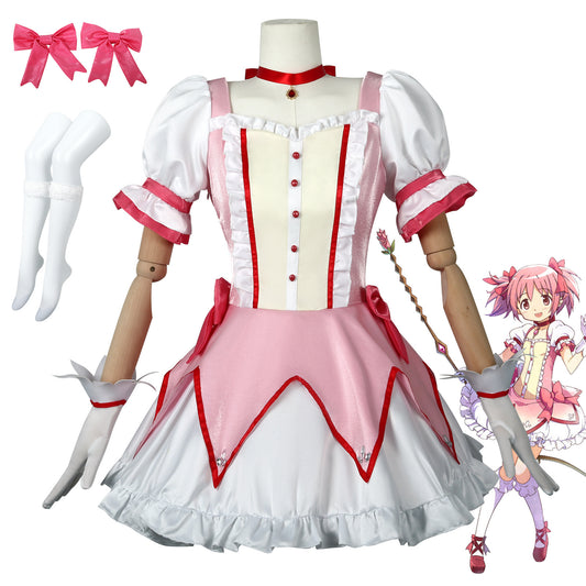 Madoka Kaname Cosplay Costume – Puella Magi Madoka Magica | Magical Girl Dress Set with Wig | XS–3XL