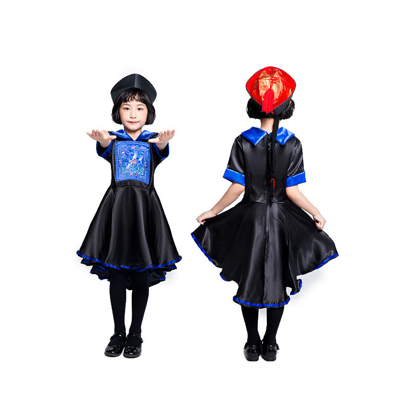 Zombie Costume Qing Dynasty Women's Clothing Halloween Costume Unisex Halloween Costume Ghost Festival Party Performance Costume