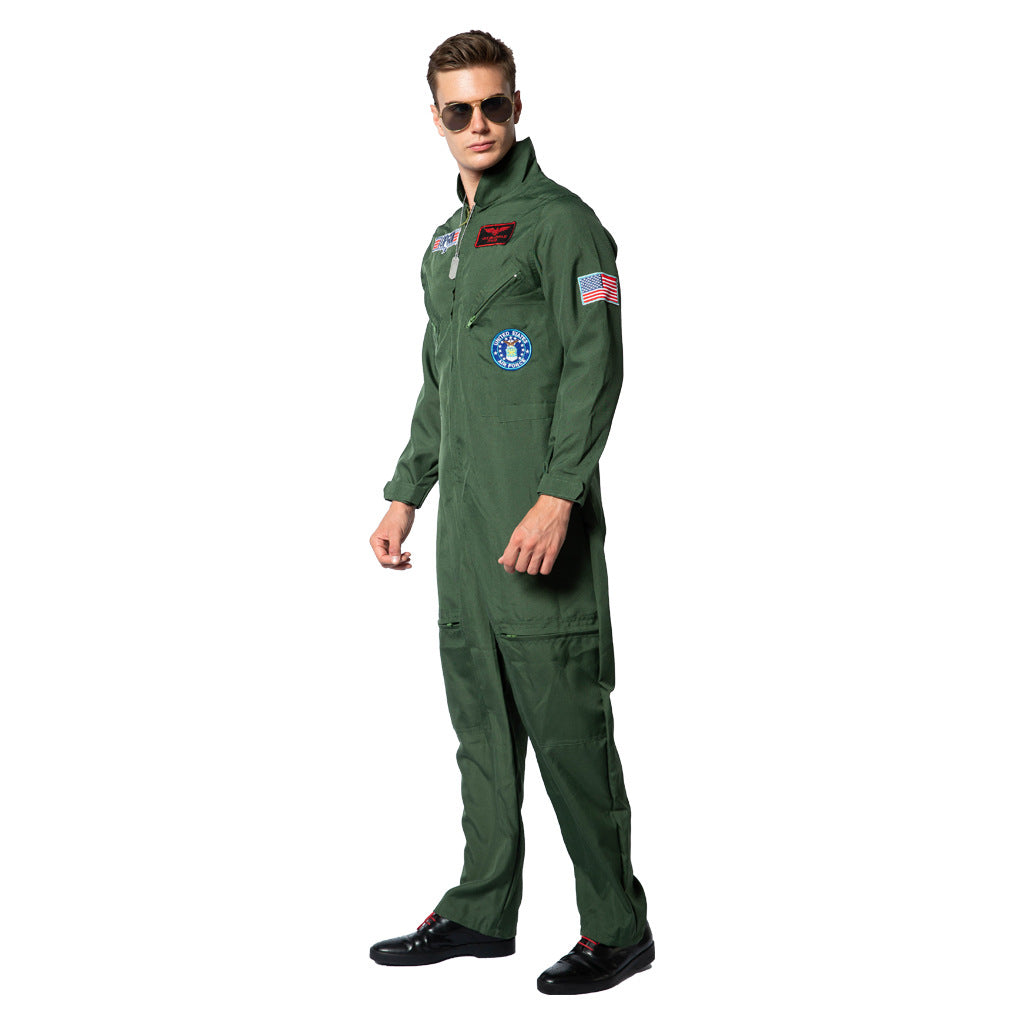 New Halloween Top Gun Pilot Uniform Bar Party Games Group Performance Stage Costume