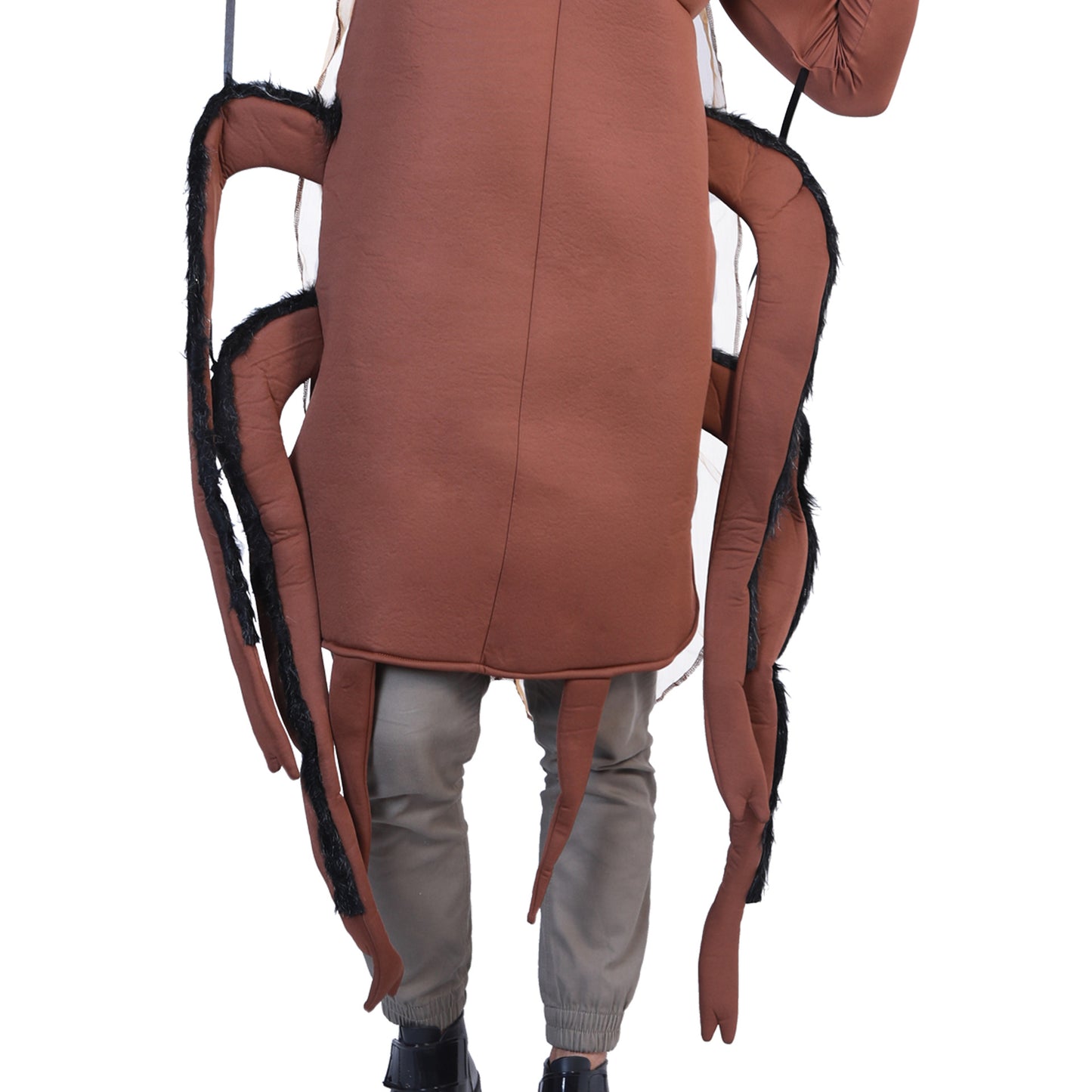 Adult Cockroach Novelty Halloween Costume – Padded One-Piece Bodysuit with Cockroach Hood, Antennae, Six Legs & Wings | One Size
