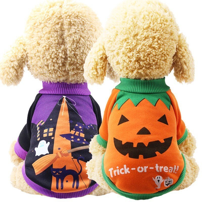 Halloween Pet Costume – Angel & Cartoon Print Jacket for Cats & Dogs | 16 Colors | XS–XXL