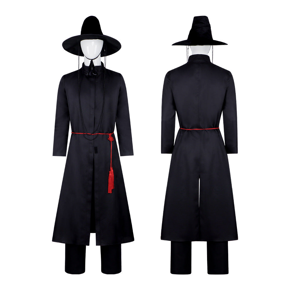 Sasha & Mirazoi Cosplay Costume – Witch Hunt | Gothic Black Coat Set with Hat | Adults & Kids