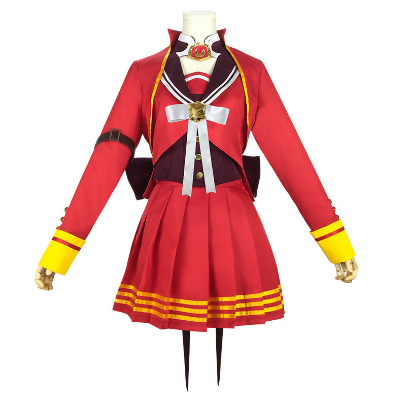 Mash Kyrielight Cosplay Costume – Fate/Grand Order | Red Sailor Uniform, Pleated Skirt, Bow Tie & Choker | S–3XL