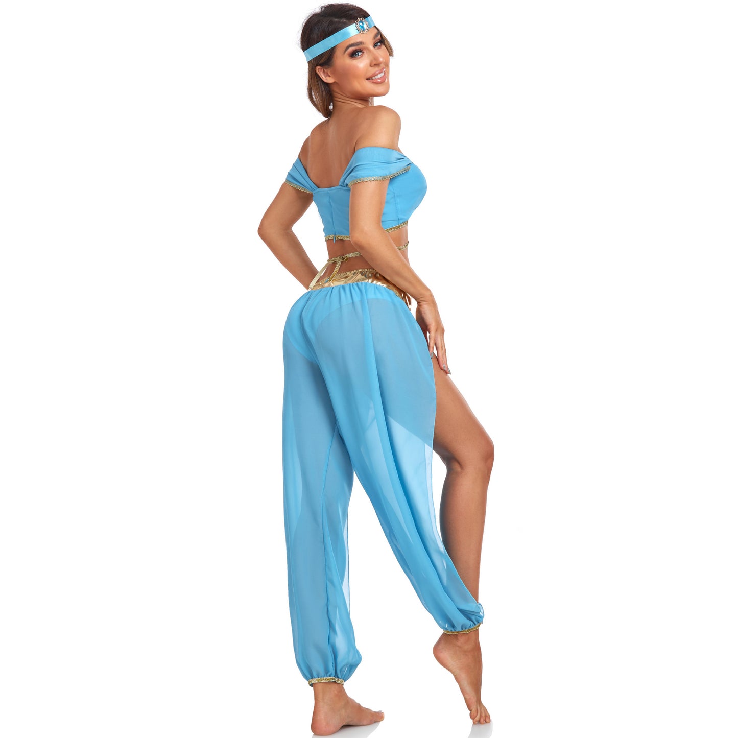 Sexy Aladdin Lamp Jasmine Princess Dress Cosplay Costume Festival Party Outfit Halloween Costume
