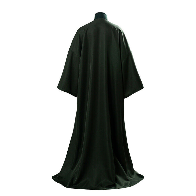 Lord Voldemort Cosplay Robe – Harry Potter | Dark Green Floor-Length Robe with Train | Unisex S–3XL