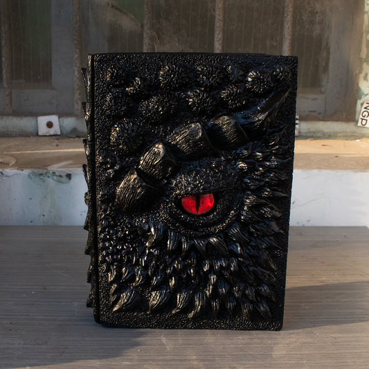 New Clear Cream-Colored Resin Animated Dragon Book with Demon's Eye for Independent Site