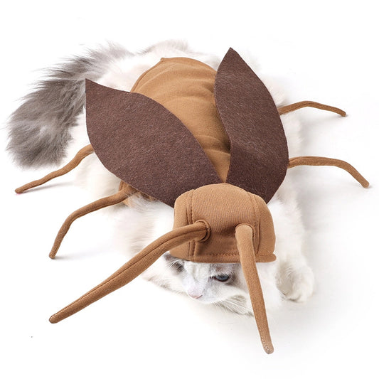 Cockroach Pet Halloween Costume – Funny Bug Transformation Outfit for Cats & Dogs | One Size