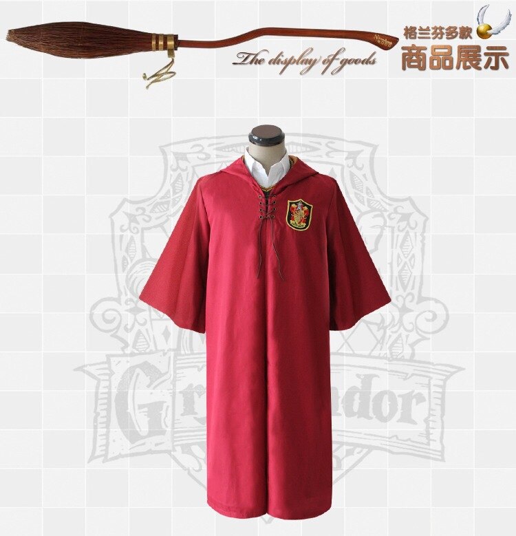 Halloween Cosplay Costume Robe Cloak For harri potter Gryffindored Slytherin School Uniform For Adult Party Magican School Cloth