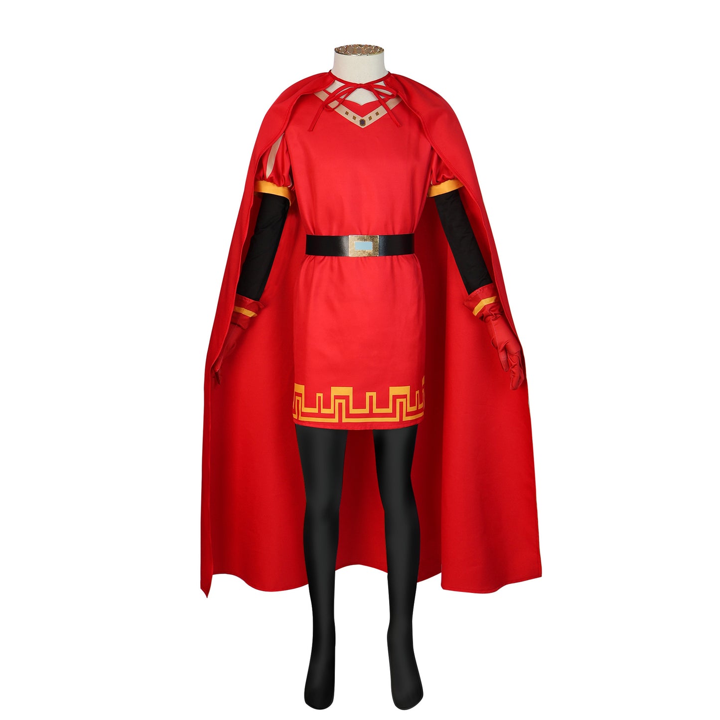 Lord Farquaad Cosplay Costume – Shrek | Red Tunic, Floor-Length Cape, Gold Belt, Arm Guards & Hat | Kids & Adults