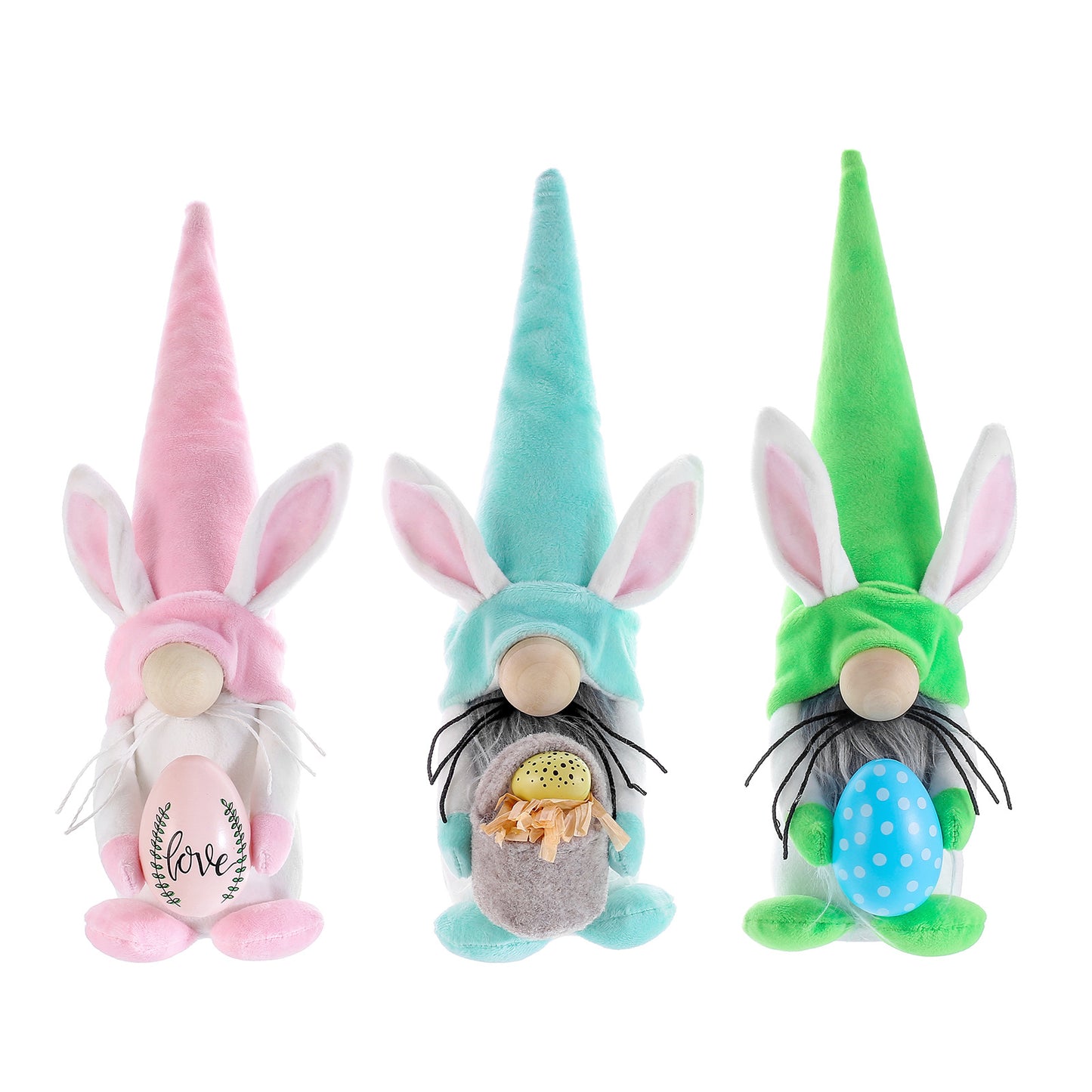 Easter Bunny Holding Easter Egg Faceless Doll Figure Gnome Dwarf Decoration Festival Decor