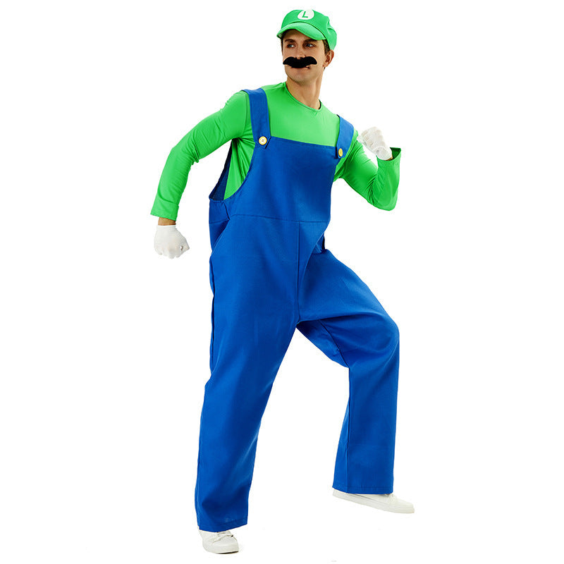 Halloween Costume Party Outfit Mario Cosplay Costume for Men and Women Adult Clothing Mario Performance Costume Wholesale