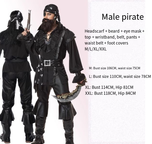 Adult Halloween Costume Set – Pirates, Vampire & More | 21 Styles