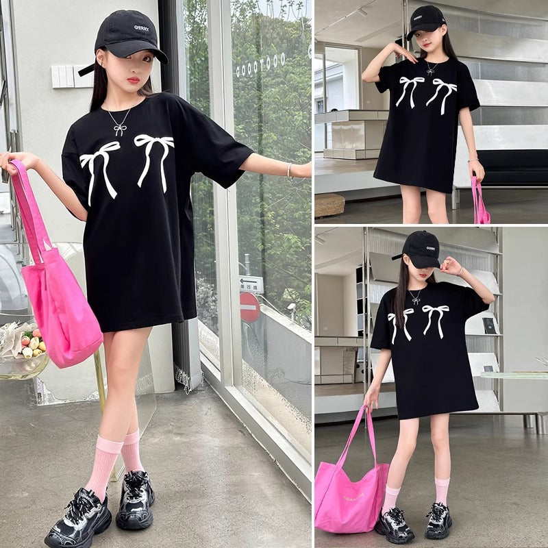 Cool Mid-Length Short Sleeve T-Shirt for Girls