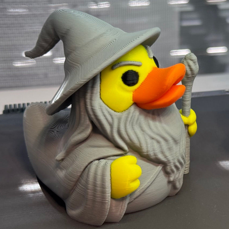 3D Printed Duck Collection Featuring Iron Man and Venom Designs - Creative Personality Toy for Desk Decoration
