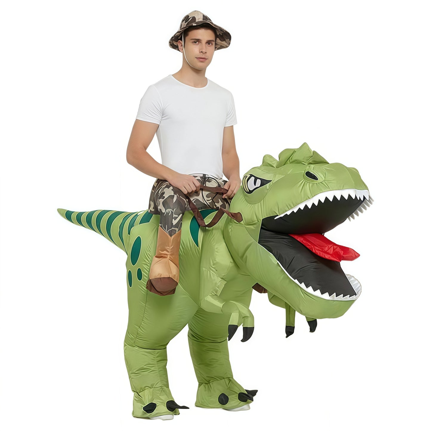 Halloween Stage Inflatable Dinosaur Costume for Performance, Funny Running Dinosaur Inflatable Suit