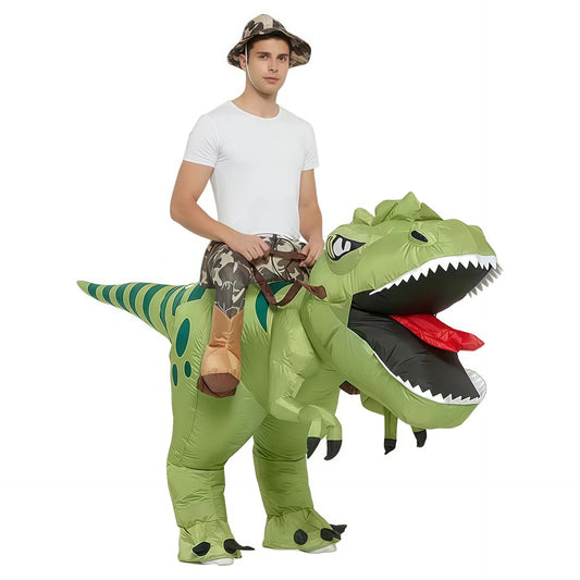 Inflatable Dinosaur Halloween Costume – Funny Running Dino Suit for Kids & Adults