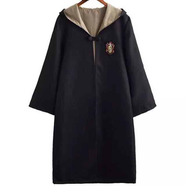 Halloween  Cosplay Costume Kids Adult Gryffindor Robe Ravenclaw Hufflepuff Slytherin Cloak Robe Tie Scarf Wand