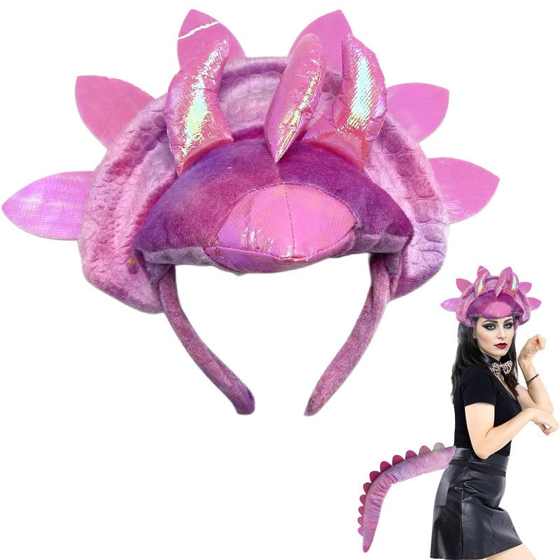 Holiday Children's Hat Hairband, Halloween Headwear, Snowflake Headband for Girls, Cute Dinosaur Christmas Party Accessory