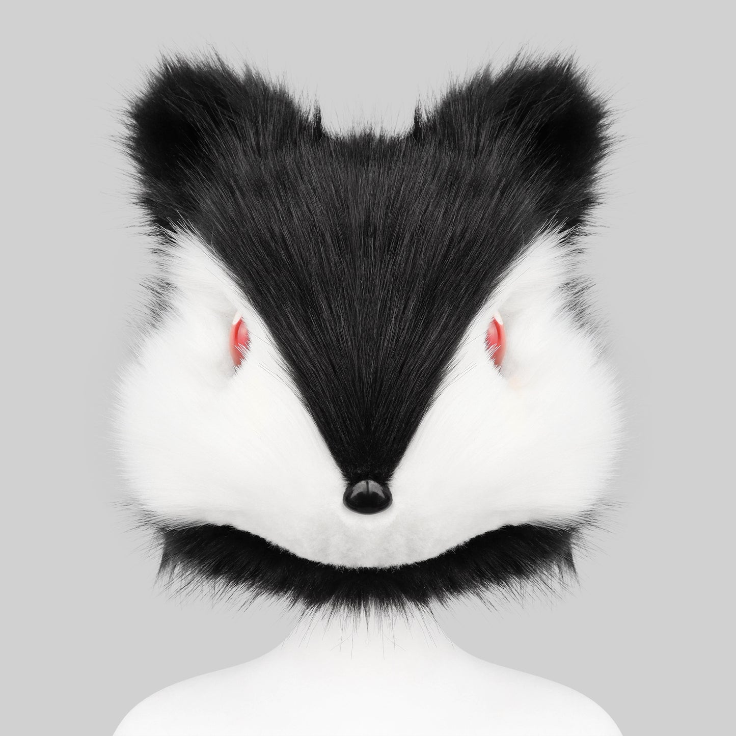 Single-Head Finished Fursuit Headpiece, Squirrel-Type Mouse Fursuit Head Mask, Cosplay Costume for Convention, Wearable Fursona Apparel