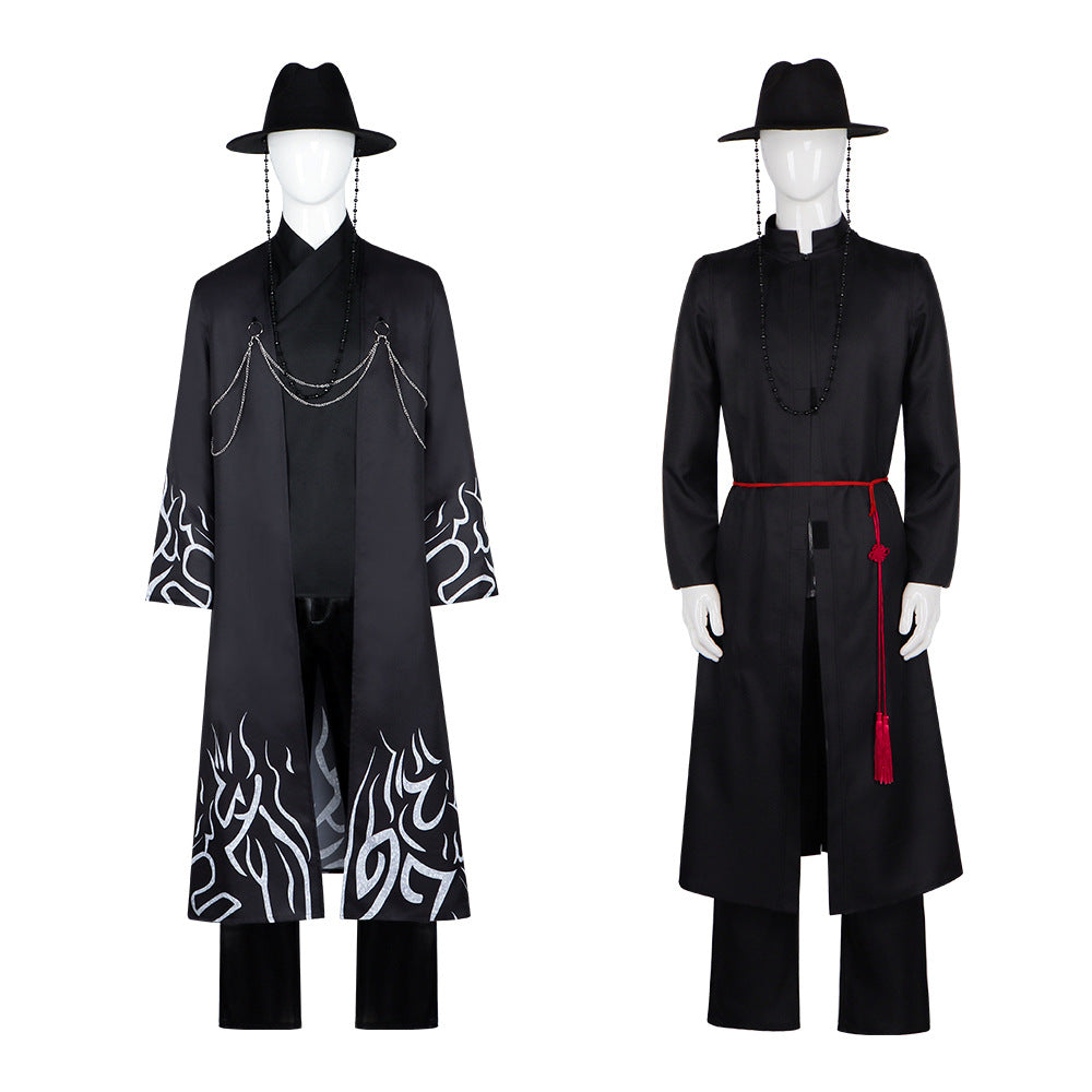 Sasha & Mirazoi Cosplay Costume – Witch Hunt | Gothic Black Coat Set with Hat | Adults & Kids