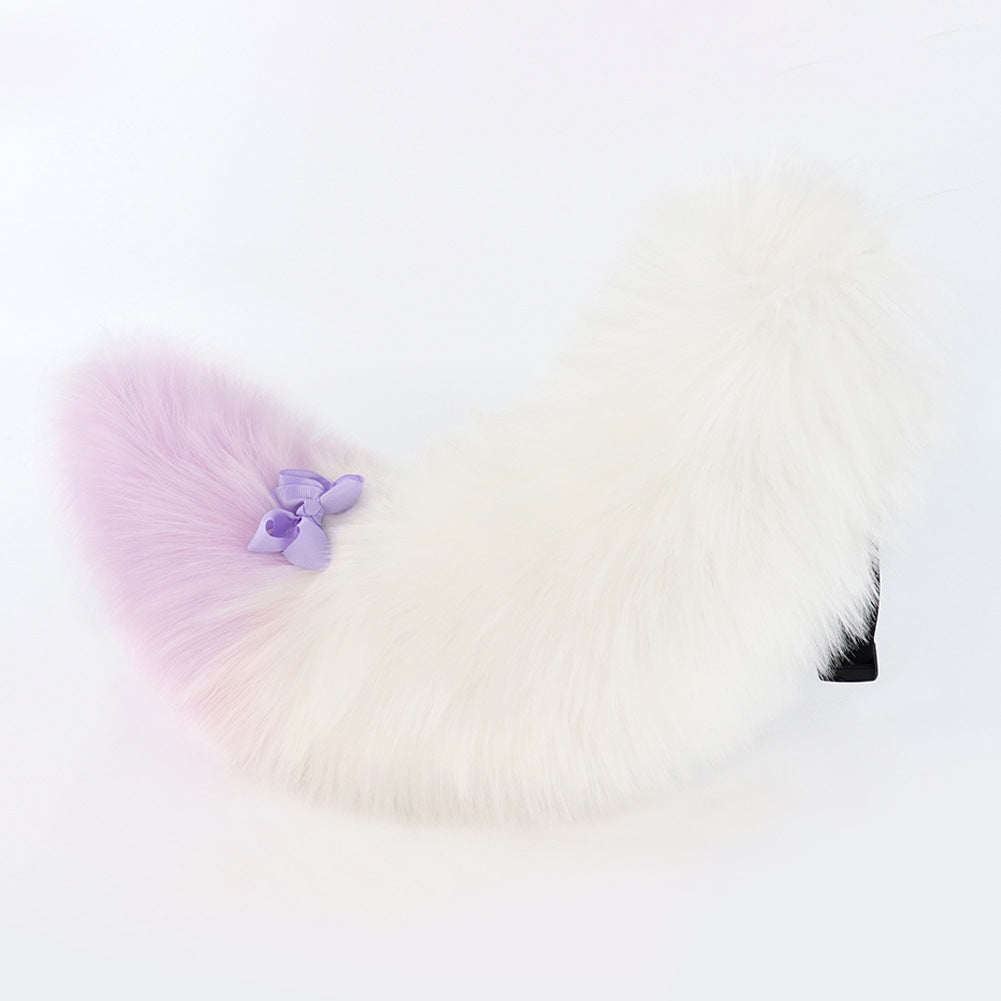 Halloween Craft Animal Tail Fluffy Plush Tail Multi-color Realistic Dog Tail Lolita Fox Convention Accessory