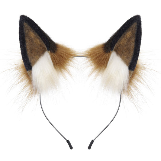 Handmade Plush Cat Ears Festival Party Role Play Cosplay Realistic Fox Animal Ears Headband