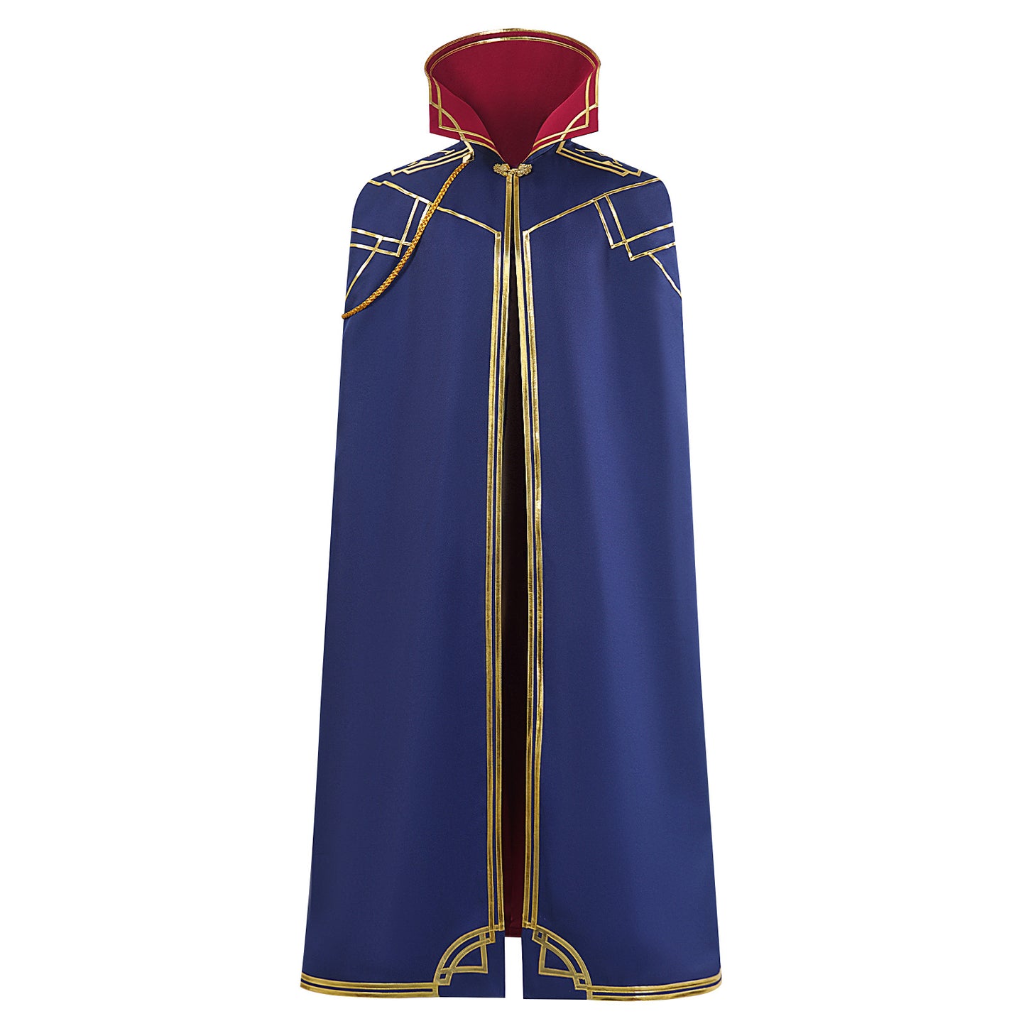 Caitlyn Sheriff Cloak Cosplay Costume – Arcane: League of Legends | Royal Blue Floor-Length Cloak with Gold Trim & Red Lining | S–M to 2XL–3XL