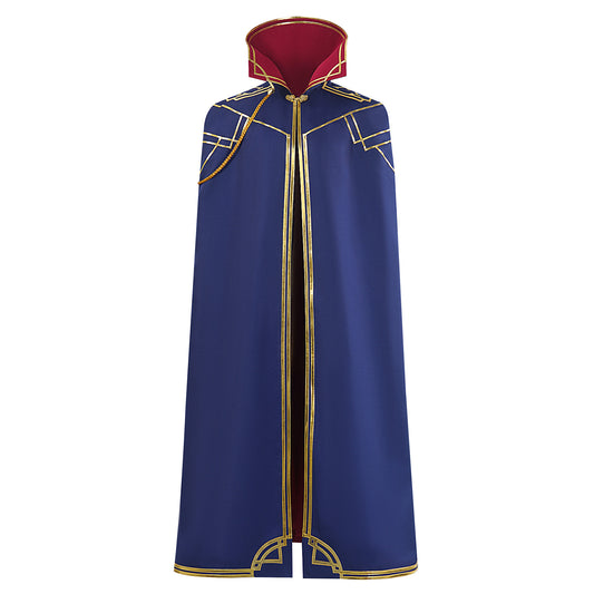 Caitlyn Sheriff Cloak Cosplay Costume – Arcane: League of Legends | Royal Blue Floor-Length Cloak with Gold Trim & Red Lining | S–M to 2XL–3XL