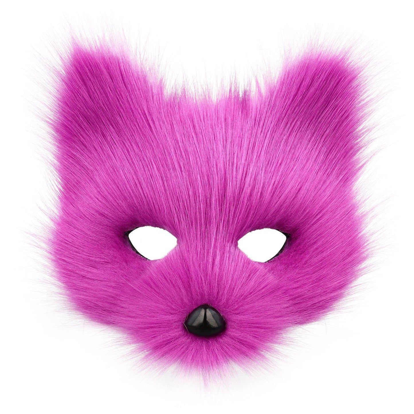 Halloween Party Furry Half-Face Cat Fox Mask Cosplay Cat Face Mask Accessory
