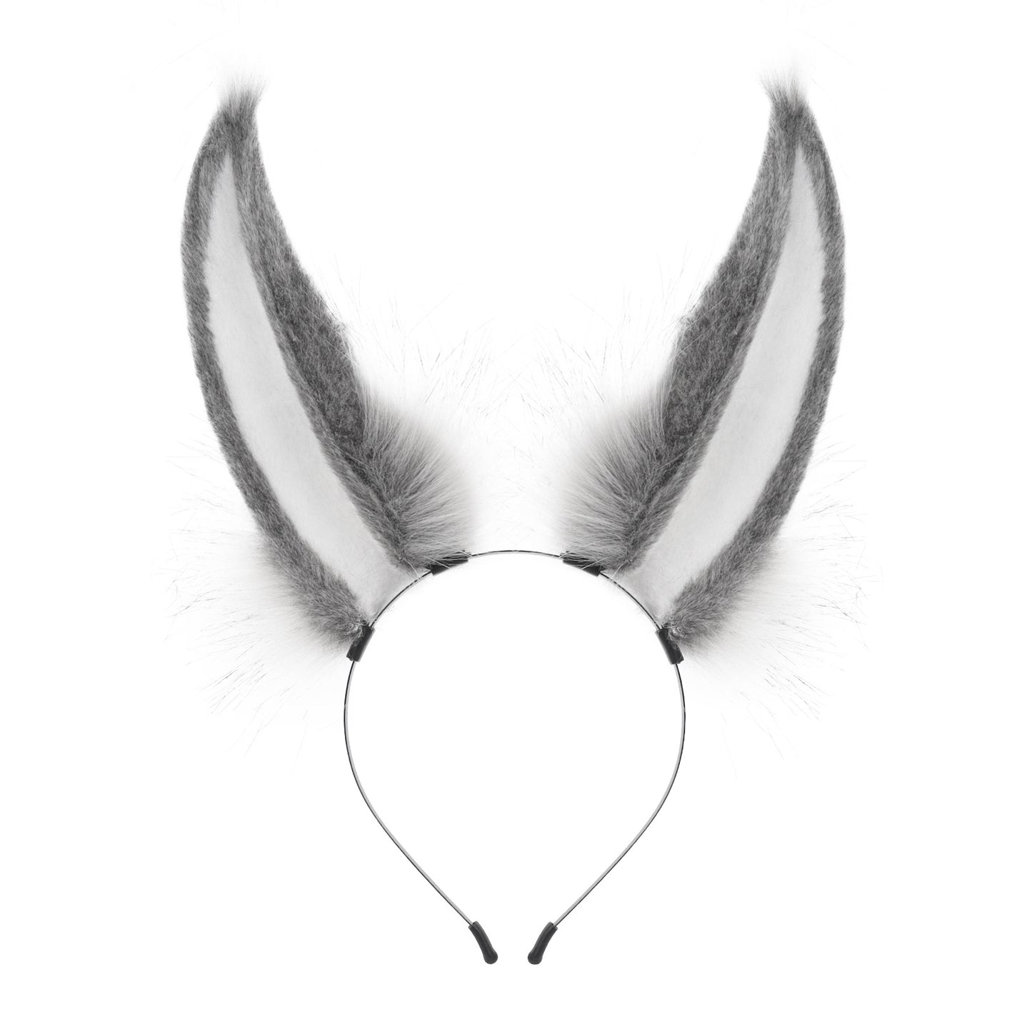 Handmade Plush Realistic Rabbit Ears Cosplay Animal Ears Headband Accessory for Live Streaming and Performance