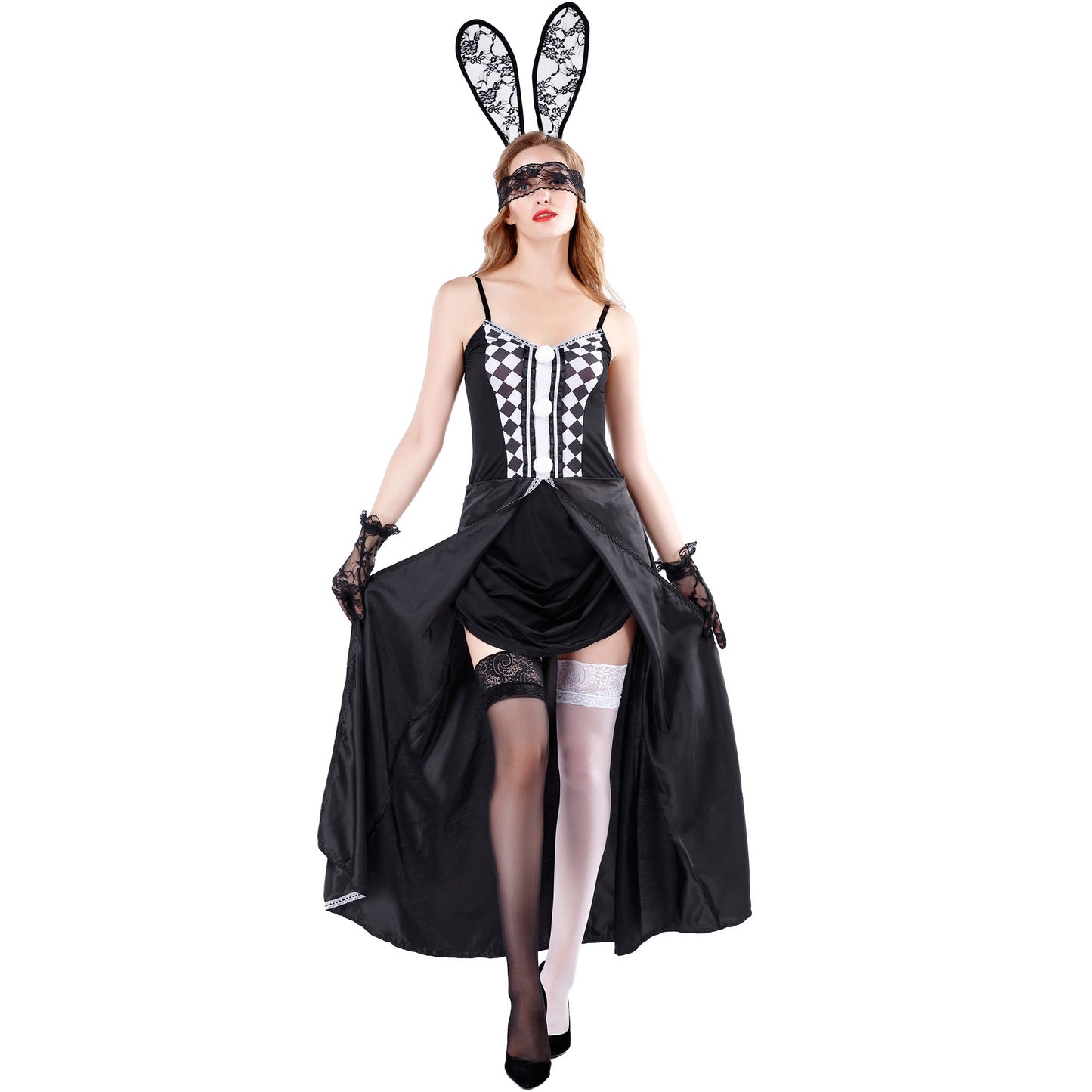 Festival Rabbit Costume Dress Set for Women Cosplay Party Queen Bunny Outfit